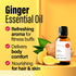 Set Set 2x1 oz Ginger Essential Oil for Belly Fat & Pain & Grapefruit Essential Oil for Diffuser - Aromatherapy Grade