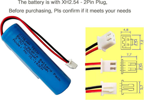 XINLANTECH 3.7V 2600mAh Rechargeable Li-ion Battery with XH2.54mm-2Pin Plug for Croove B0143KH9KG