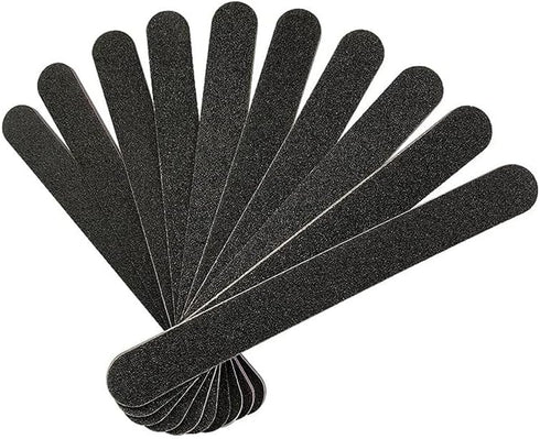 MEFA 10 Pack Nail File & Buffer, Professional Double Sided 100/180 Grit Reusable Nail Files, Black Manicure Pedicure