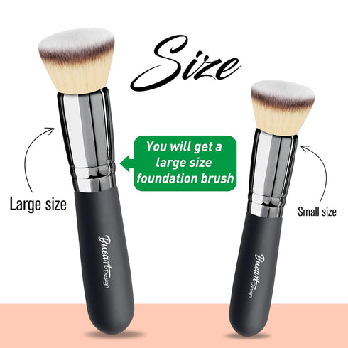 Flat Top Buffing Foundation Makeup Brush, Ultra Soft Dense Kabuki Brush for Liquid, Cream, Powder