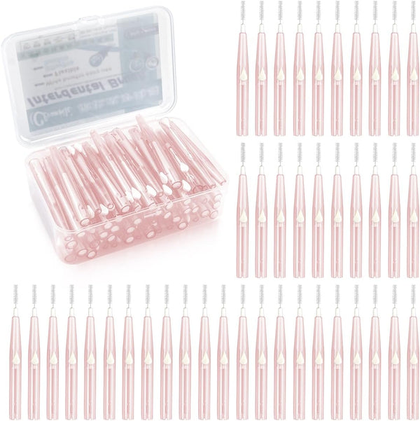 60PCS Interdental Brush: Push-Pull Type Slim Tooth Cleaning Tool for Oral Dental Hygiene, Soft Toothpick Cleaners