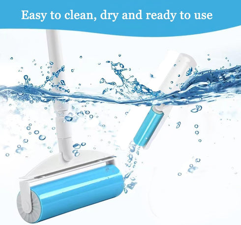 Large Reusable Lint Rollers, 8 Inch Washable Pet Hair Remover with 3 Extendable Handle, Sticky Lint Remover Brush Set