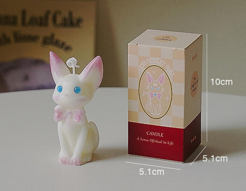 T-shin Candle,100G Cat Shaped Scented Cute Jiji Cat Animal Aroma Soy Wax Decorative Candle for Table Photo Prop