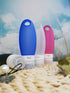 Portable Silicone Squeezable Bottles, Refillable Cosmetic Gym Containers, TSA Approved Tube Set, 3.3 oz, Pack of 4