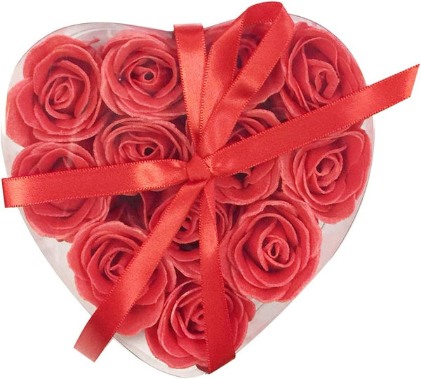 Set of 12 Rose Scented Red Rose Shaped Soaps