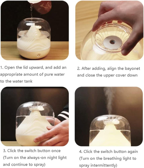 Habiba Diffuser700ml Humidifier Cute Creative Essential Oil Silent Sleep Aid HumidifierIntelligent Anti-Dry BurnWarm