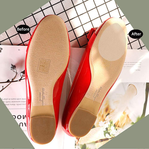Non Slip Shoes Pads - Self-Adhesive Shoe Grips, Rubber Anti-Slip Sole Stick Protector (Clear, 3 Pairs)