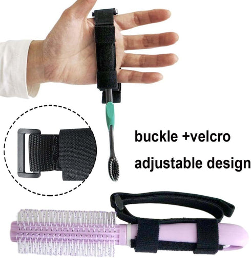 Adaptive Utensil Holder for Arthritis, Universal Cuff Fork Spoon Fixer Strap for Weak Grip Patients