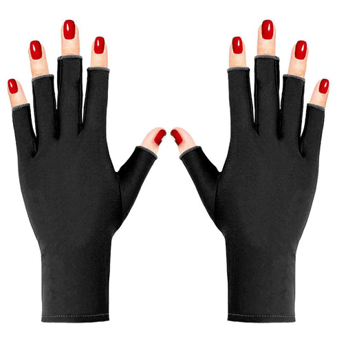 Pimoys UV Gloves for Gel Manicures, Fingerless UV Light Gloves for Gel Nails, UV Protection Manicure Gloves