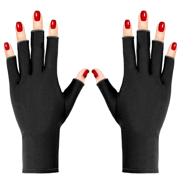 Pimoys UV Gloves for Gel Manicures, Fingerless UV Light Gloves for Gel Nails, UV Protection Manicure Gloves