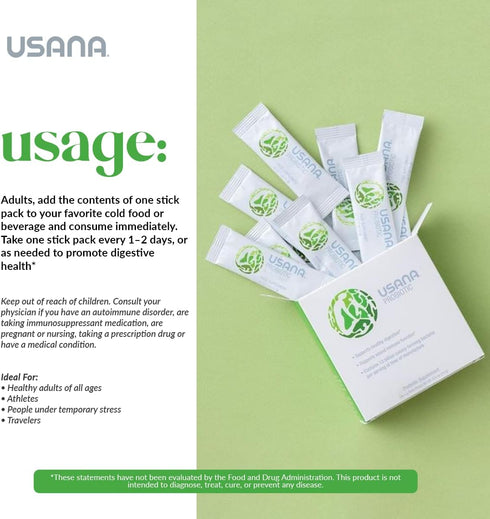 USANA Probiotic Supplement for Digestive Health* – Gluten Free, Sugar Free, Dairy Free - 14 Stick Packs