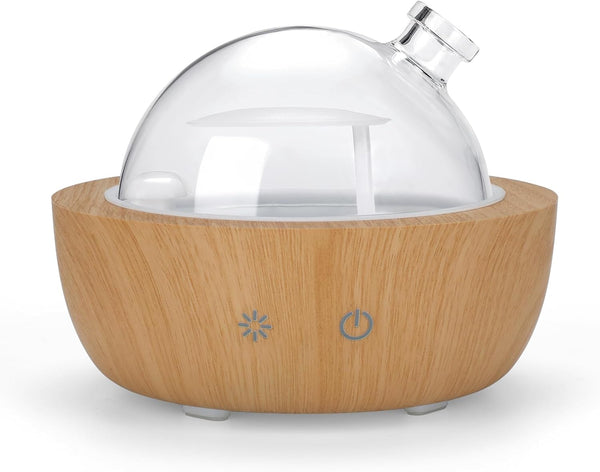 kakoda Glass Essential Oil Diffusers for Home, Wood Grain Base Humidifier, Decorative Bedroom