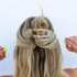 Lay Down Hair Claw, 2-Pack Strong Clip Teeth for Thick & Thin Hair, Clear & Gold Sparkle