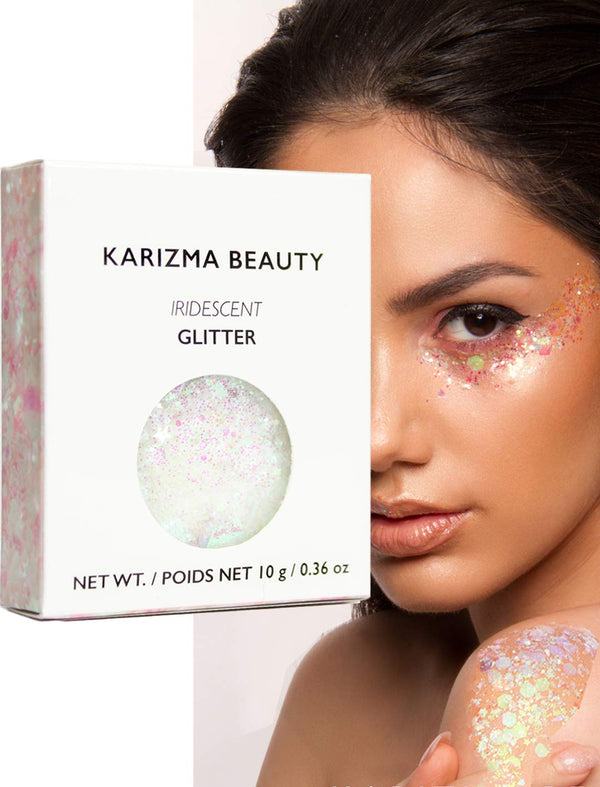 KARIZMA Iridescent Glitter, 10g Chunky Face, Hair, Eye, and Body Cosmetic Makeup, Rave Festival Accessories