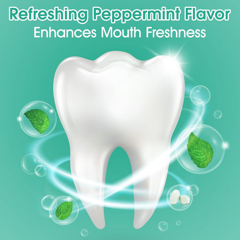 NenMaoKeNu 150 Tablets Chewable Toothpaste Tablets, Sensitive Toothpaste Tablets Peppermint Flavored Strengthen Teeth