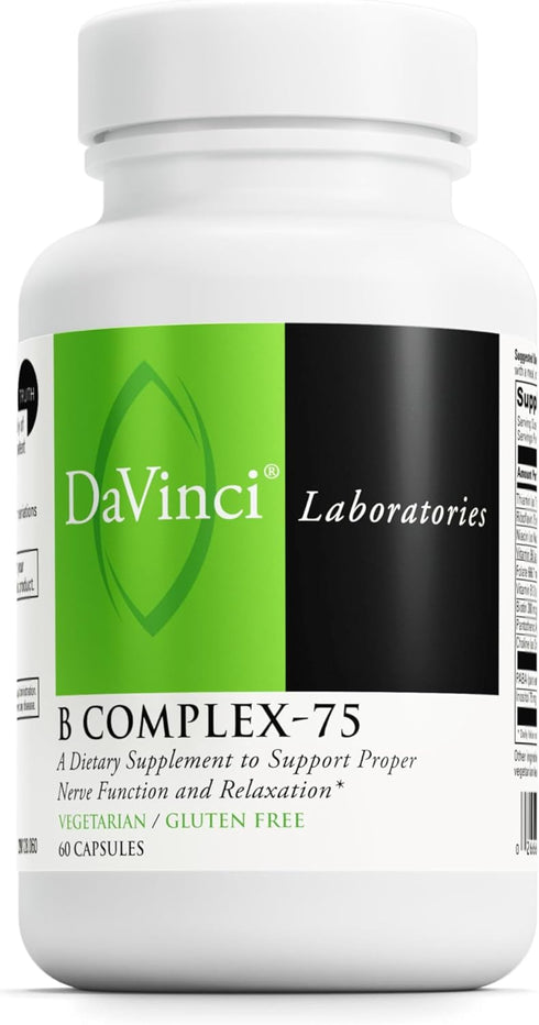 DAVINCI Labs B Complex-75 - 60 Capsules - Supports Relaxation and Proper Nerve Function*