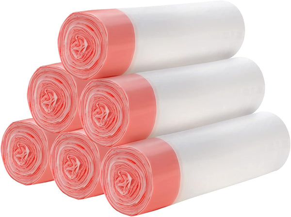 6 Rolls Drawstring Small Trash Bags, 4 Gallon Thicken Garbage Bags for Kitchen, Bathroom, Home, 120 Counts