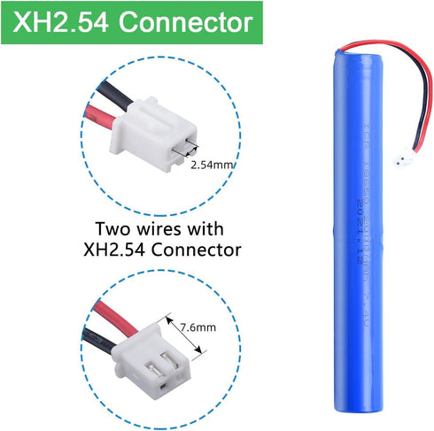 Moriyuan Home 7.4 2000mAh Pack 2.54/2P Volt Li-ion Rechargeable Battery with Wire and JST-XH Plug for DIY Electronics