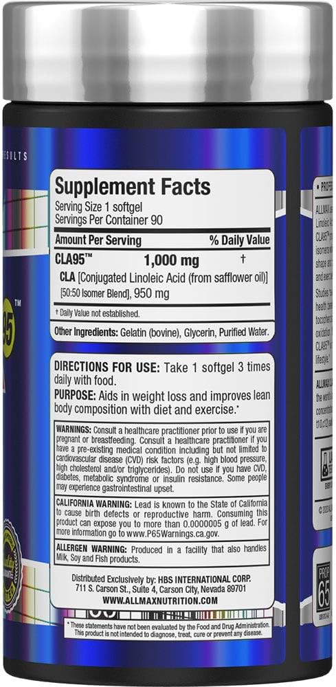 Allmax Nutrition CLA, 90 Softgels, 95% Conjugated Linoleic Acid