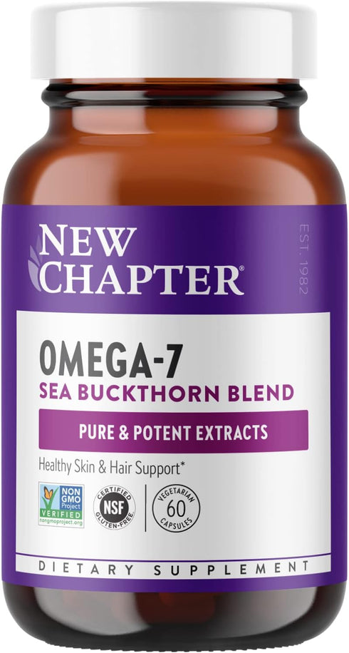 New Chapter Supercritical Omega 7 with Sea Buckthorn, Plant Sourced Fatty Acids, 60 Vegetarian Capsules