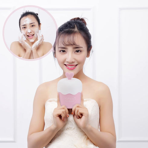 DOITOOL Face Wash Foam Maker, Cute Facial Cleansing Tool for Deep Skincare Cleaner, Travel Household (Pink)