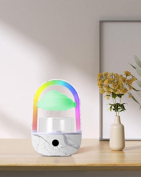 Weljoy Aromatherapy Essential Oil Diffuser Rainbow Rain Cloud Micro Humidifier Water Drip Mushroom Diffuser