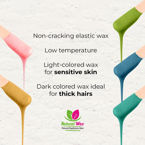 Natural Wax Depilatory Hard Wax - 100% Organic Moisturizer for Hair Removal - Ideal for Sensitive Skin (14 oz)