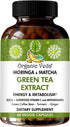 Organic Veda Moringa & Matcha Green Tea Extract Supplement - Energy Boost & Metabolism Support, 60 Count Moringa