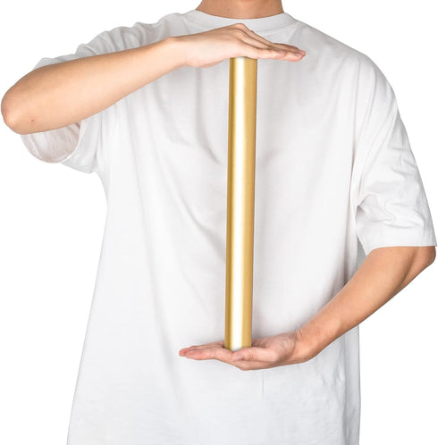 RUSPEPA Golden Metallic Wrapping Paper - Solid Color Matte Paper for Wedding, Christmas, Baby Shower (17.5" x 32.8')