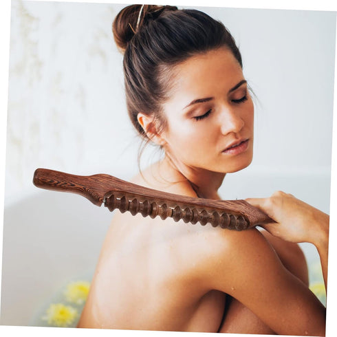 Healifty Wooden Roller Massager Back Massaging Tool for Muscle Relief Portable Sturdy Wood Design for Feet Neck