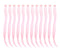 SWACC 12 Pcs Clip on Straight One Color Hair Extensions Synthetic Hairpieces in Pink for Party Highlights