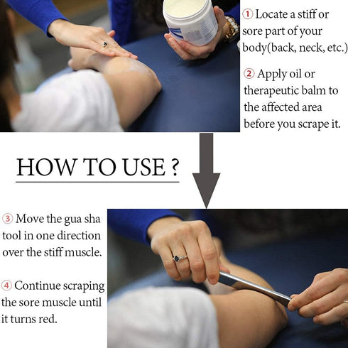 Gua Sha Massage Tools - Stainless Steel Scraping Tool for Soft Tissue and Scar Treatment