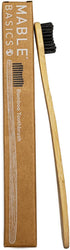MABLE Basics Bamboo Toothbrush, Plant-Based Bristles, 8 Pack, Adult Soft Bristles, Natural Wooden Toothbrush