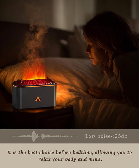 Lmzoka 7 Essential Oil Diffuser, Flame Air Aromatherapy Diffuser, Color Changing Light, Aromatherapy Humidifier