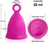 Peachlife Ring Menstrual Cup with Loop Pull Tab Handle, Silicone Reusable for 10 Years, Medium Size Peachcup