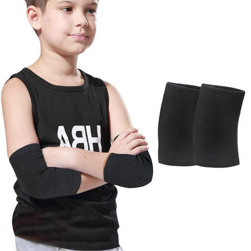 Luwint Kids Knit Elbow Brace Support, Compression Arm Protection Sleeves for Sports (Black)