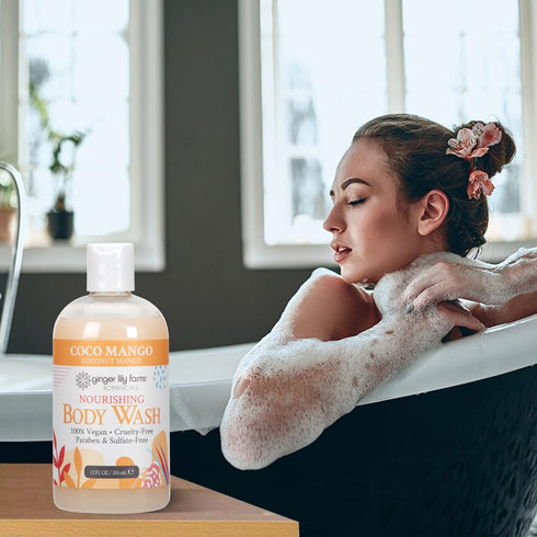 Ginger Lily Farms Botanicals Nourishing Body Wash, Coco Mango, 12 Fl Oz, 100% Vegan & Cruelty-Free