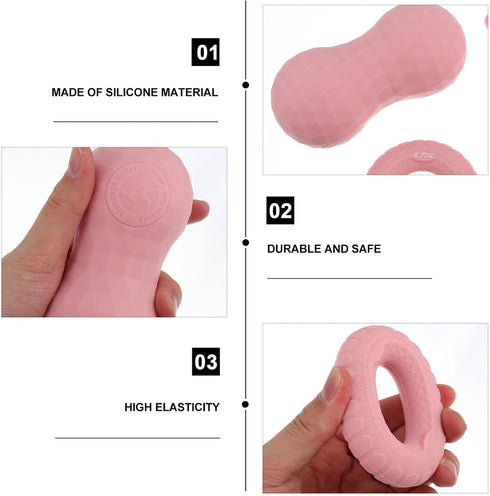 HOOWIFFY Set 4pcs Muscle Relaxation Yoga Massage Ball Pink Silicone Sports Massage Balls for Palm and Sole Therapy