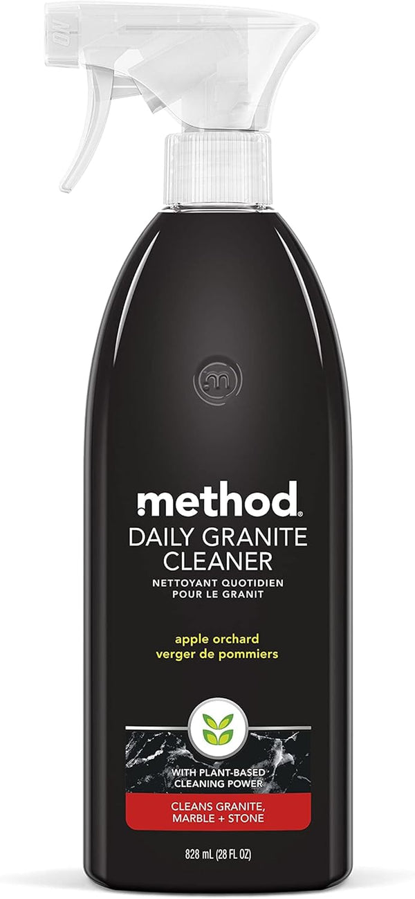 Method Daily Granite Cleaner Spray, Apple Orchard, 28 oz Plant-Based Cleaning Agent for Granite and Marble Surfaces