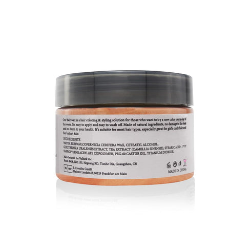 Orange Hair Dye Wax Temporary Color Pomade 4.23 oz, Natural Instant Hair Styling Clay for Halloween, Cosplay, Party