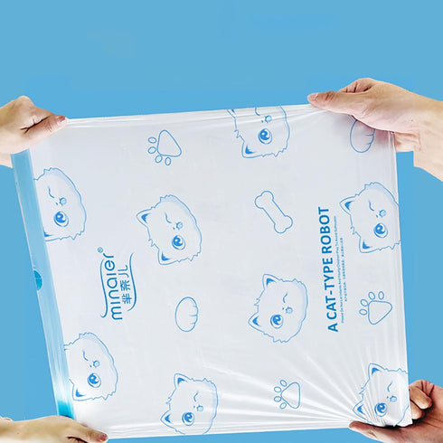 White Printing Trash Bags, 100 Counts, 4 Gallon Kitchen Small Bags with Drawstring for Bathroom, Office, Home