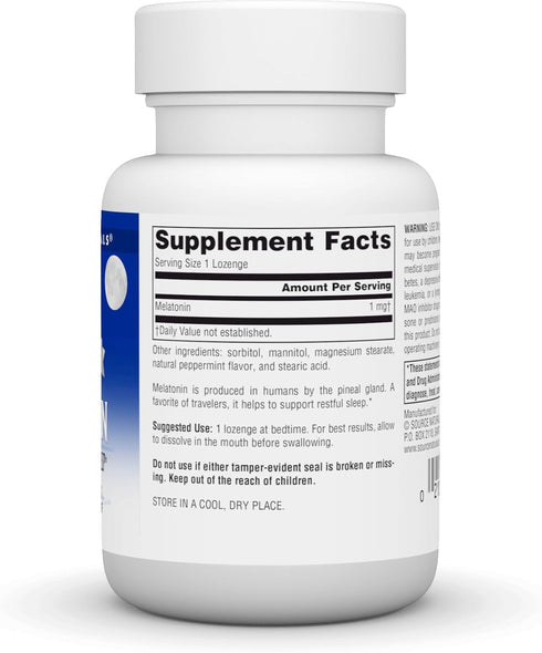 Source Naturals Melatonin 1 mg - 100 Peppermint Flavored Lozenges