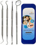 Dental Hygiene Tool Set, Stainless Steel Dental Kit with Tooth Pick, Mouth Mirror, Tarter Scraper, and Protective Case