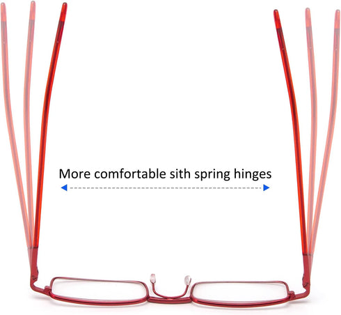 REAVEE 3 Pack Slim Pen Reading Glasses Small Tube Stylish Readers for Women Men with Portable Clip Case, Black Red
