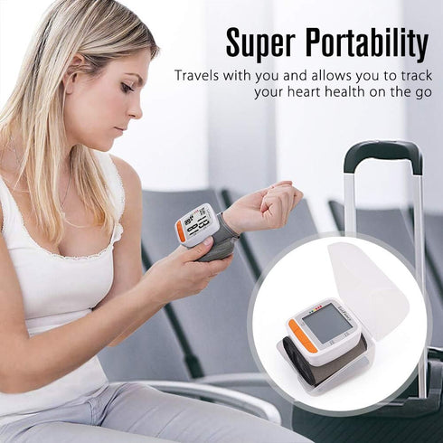 LotFancy Wrist Blood Pressure Monitor, Adjustable Cuff (4.9”-8.1”), 2 Users, Digital BP Monitor