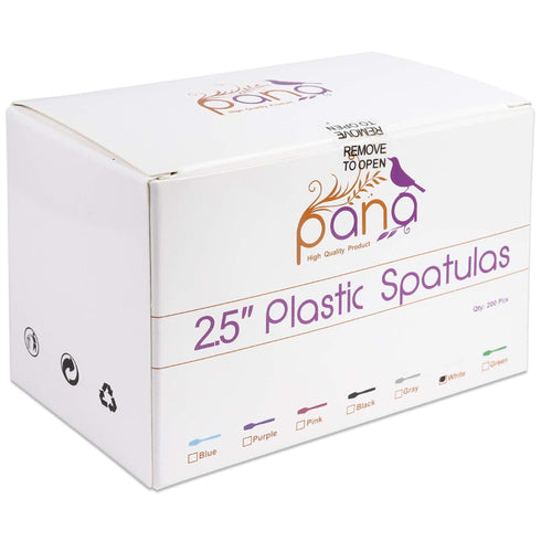 PANA 200pcs Disposable Plastic Spatulas for Cosmetic Make Up, 2.5" Skin Care Facial Cream Mask (WHITE-200 Pieces)