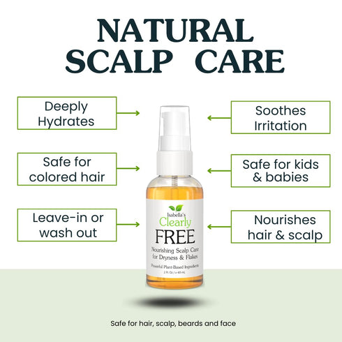 Isabella's Clearly Free Anti Dandruff Oil | Itch Relief for Dry Itchy Scalp, Made in USA