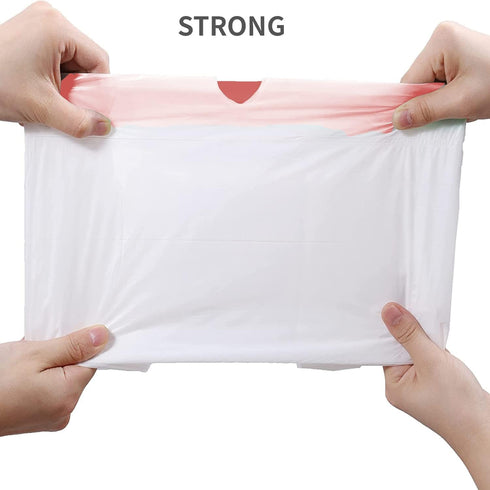 Trash Bags, 2.6 Gallon, 200 Count, Drawstring, Odorless, Extra Thick, White Plastic for Home Office Bathroom Kitchen