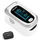 Fingertip Pulse Oximeter, Blood Oxygen Saturation Monitor with Rotatable OLED Screen and Storage Case (Silver)