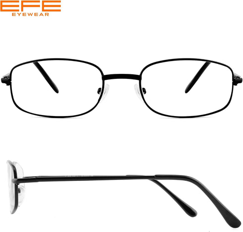 EFE Metal Frame Reading Glasses, 2.5 Wire Lightweight Spring Hinge Eyeglasses, 4 Pack Mixcolor